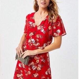 Maurices Red Floral Mini Dress